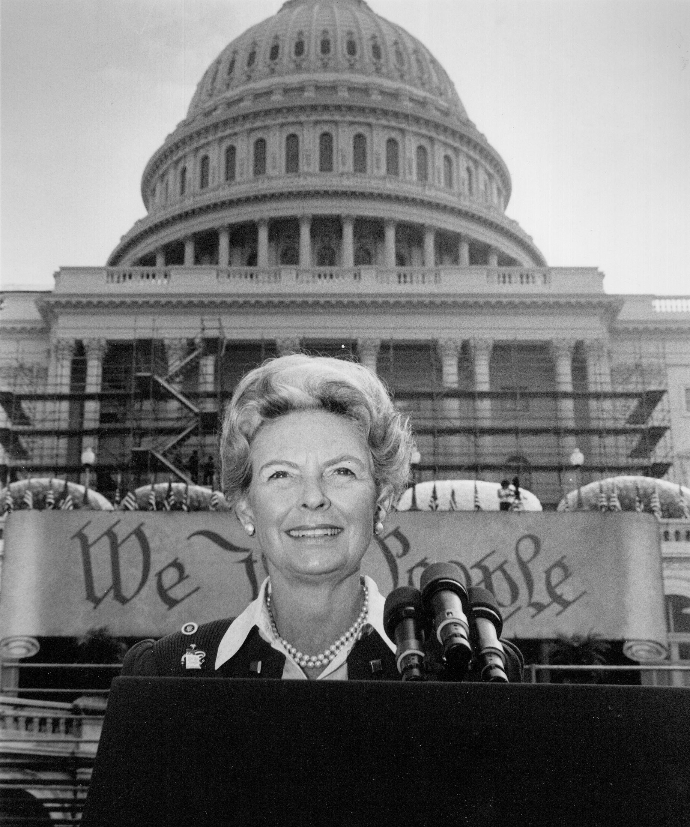 Phyllis Schlafly near the United States Capitol
